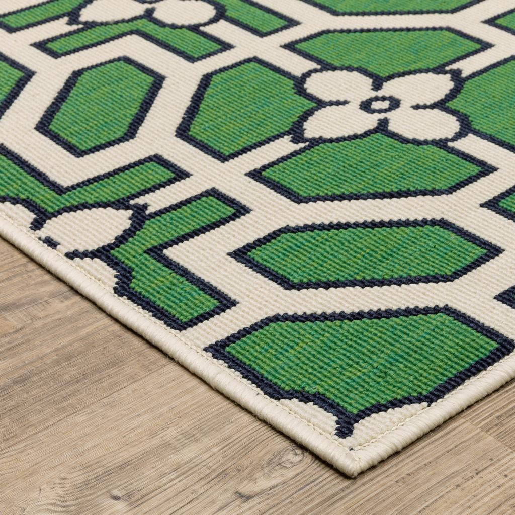 Oriental Weavers Havana HAV01 Ivory Rectangle Indoor/Outdoor Area Rug Geometric Pattern-