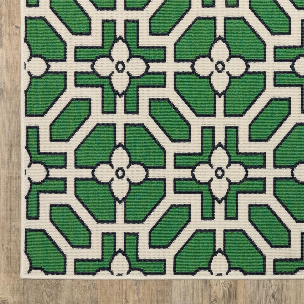 Oriental Weavers Havana HAV01 Ivory Rectangle Indoor/Outdoor Area Rug Geometric Pattern-