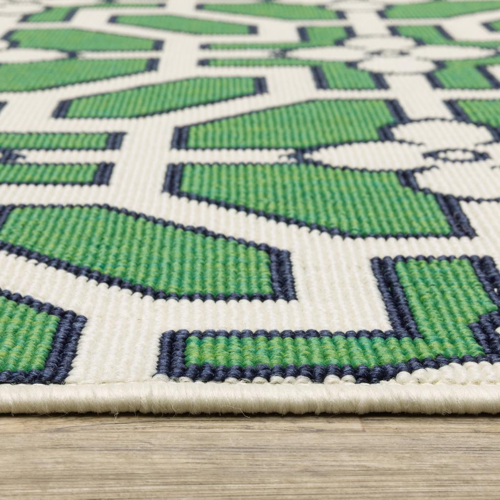 Oriental Weavers Havana HAV01 Ivory Rectangle Indoor/Outdoor Area Rug Geometric Pattern-