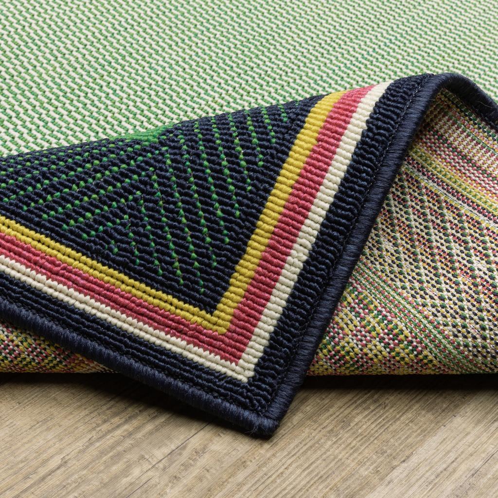 Oriental Weavers Havana HAV03 Green Rectangle Indoor/Outdoor Area Rug Border Pattern-