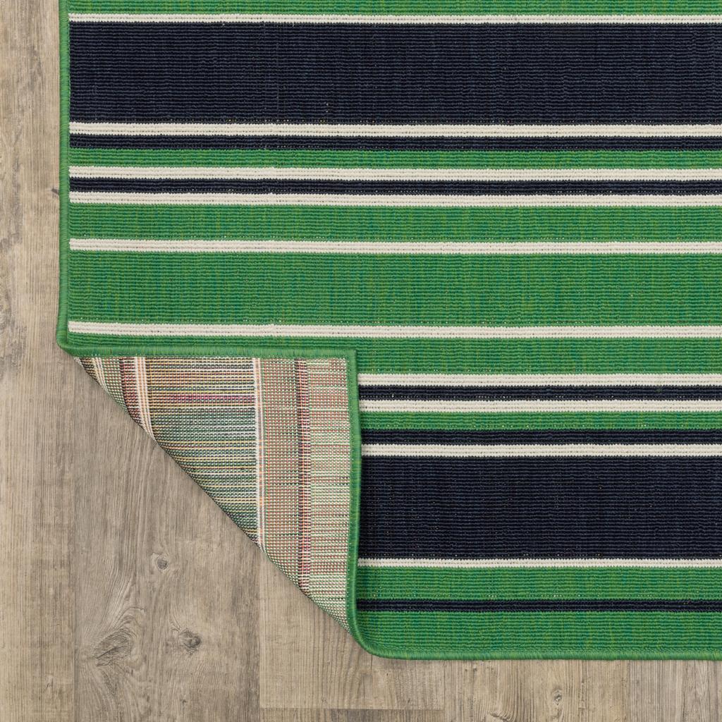 Oriental Weavers Havana HAV05 Green Rectangle Indoor/Outdoor Area Rug Stripe Pattern-