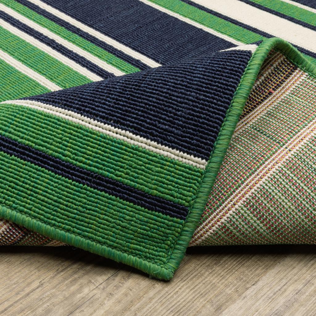 Oriental Weavers Havana HAV05 Green Rectangle Indoor/Outdoor Area Rug Stripe Pattern-
