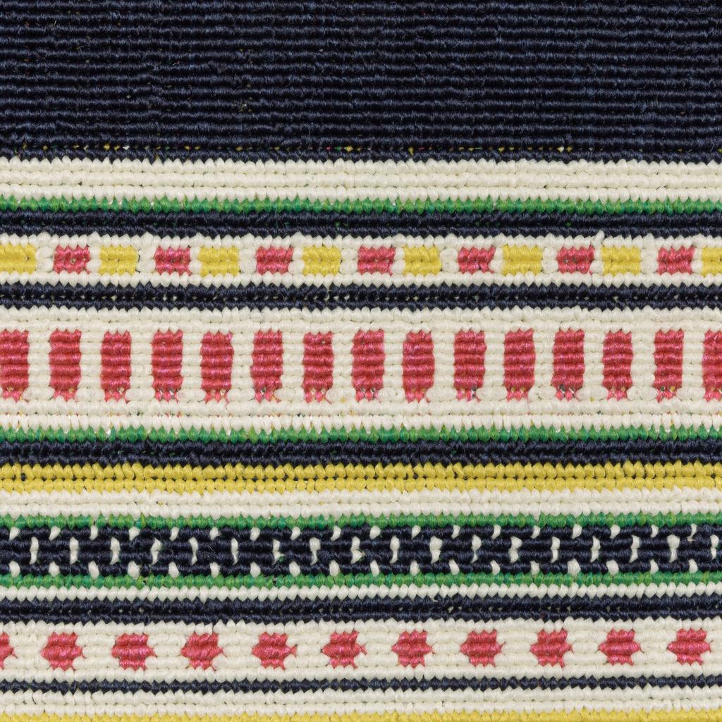 Oriental Weavers Havana HAV06 Navy Rectangle Indoor/Outdoor Runner Border Pattern-