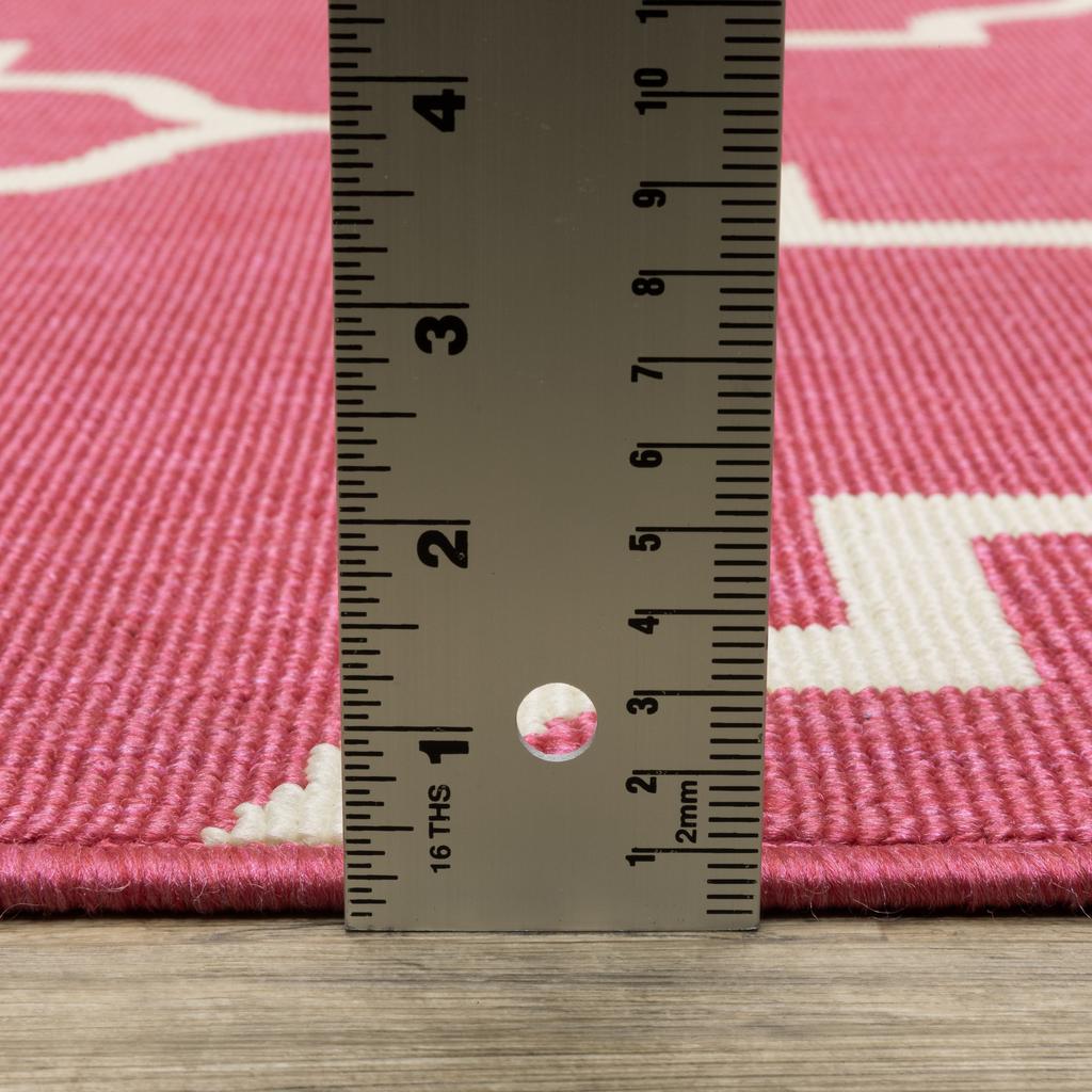 Oriental Weavers Havana HAV11 Pink Rectangle Indoor/Outdoor Area Rug Lattice Pattern-