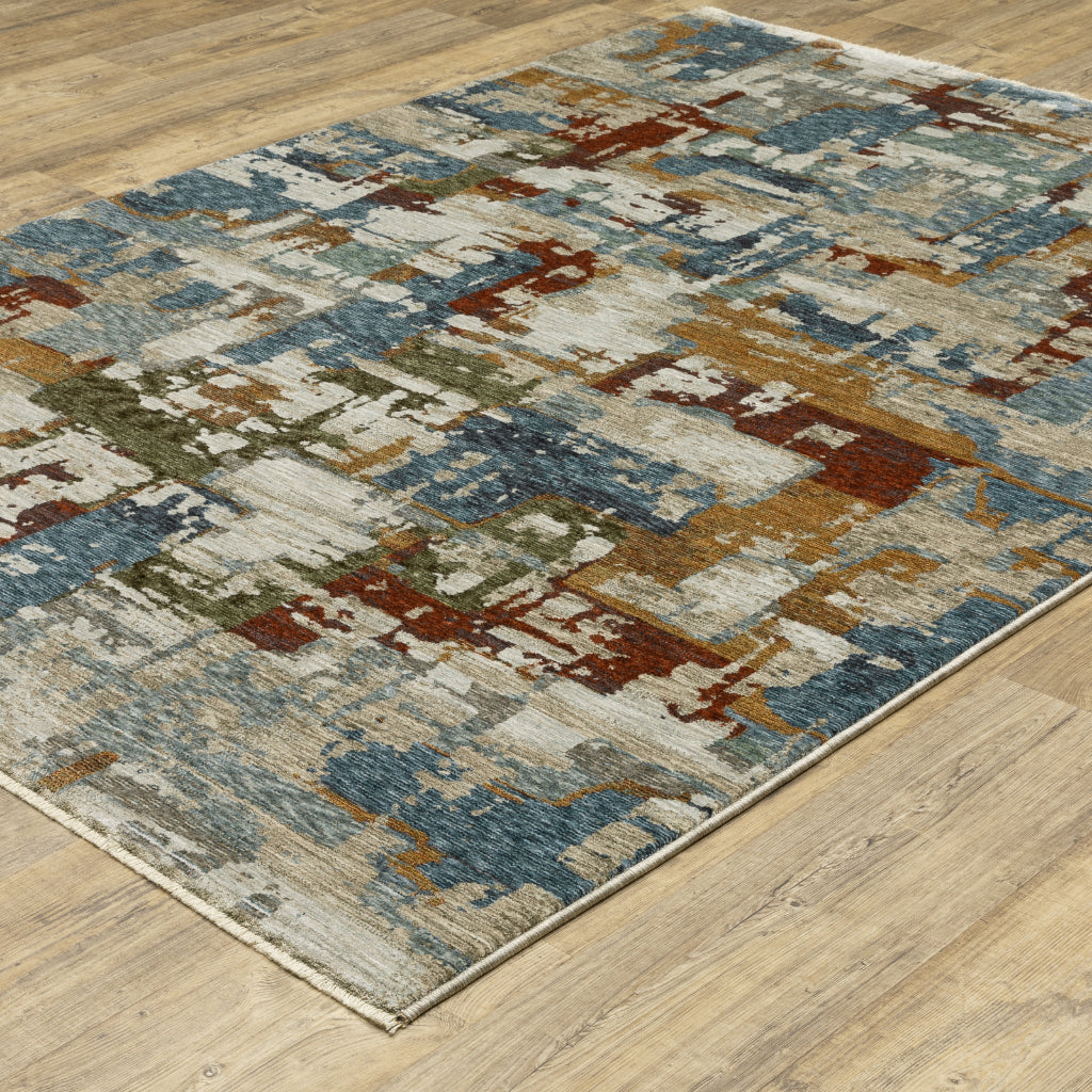 Oriental Weavers Hayden HAY02 Multicolor Rectangle Indoor Area Rug - Stain Resistant Abstract Rug-
