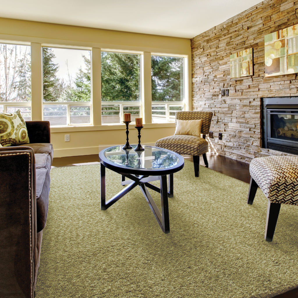 Oriental Weavers Heavenly 73403 Green Rectangle Indoor Area Rug - Cozy Stain Resistant Hand Tufted Shag Rug-