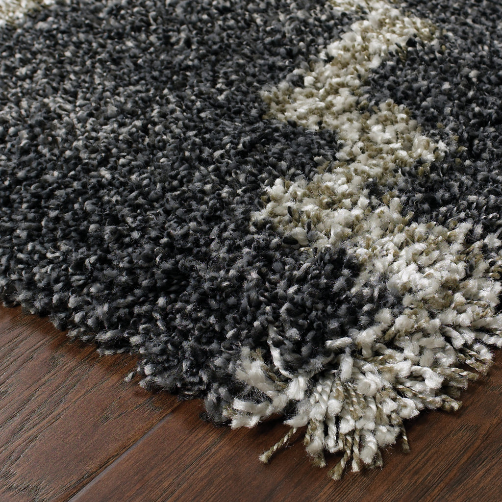 Oriental Weavers Henderson 092K1 Gray Rectangle Indoor Area Rug - Luxurious Stain Resistant Shag Rug with Geometric Design-