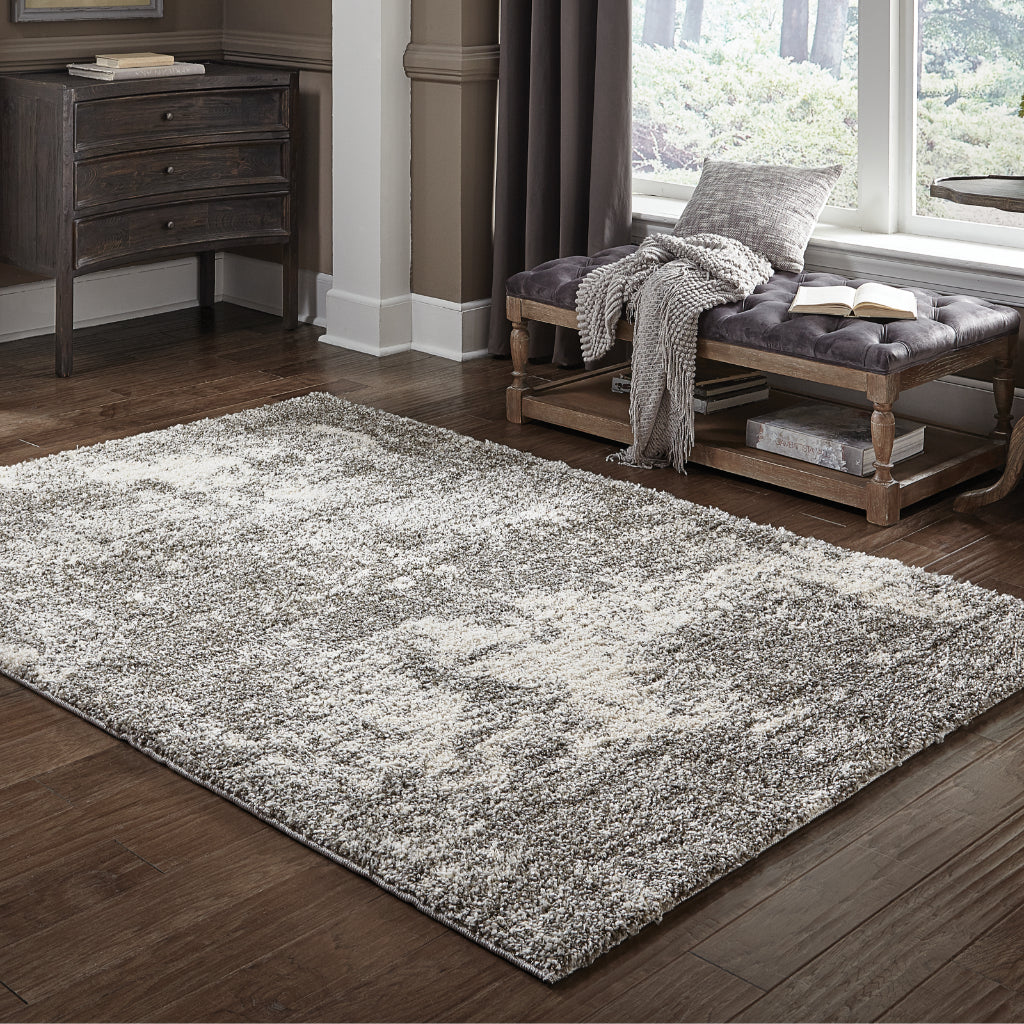 Oriental Weavers Henderson 5503H Gray Rectangle Indoor Area Rug - Luxurious Stain Resistant Shag Rug with Abstract Design-