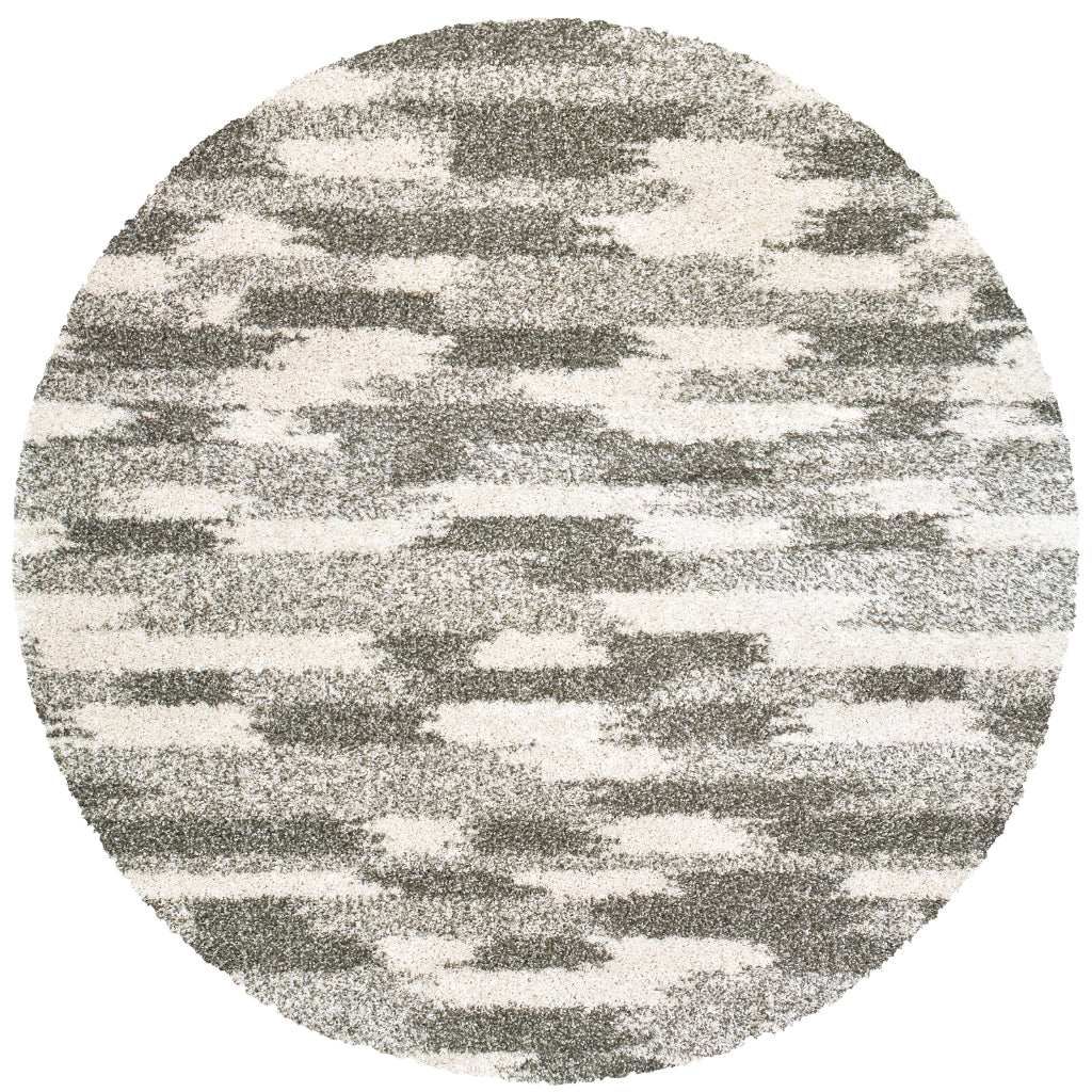 Oriental Weavers Henderson 565J9 Multicolor Round Indoor Area Rug - Luxurious Stain Resistant Dining Room Shag Rug with Geometric Design-