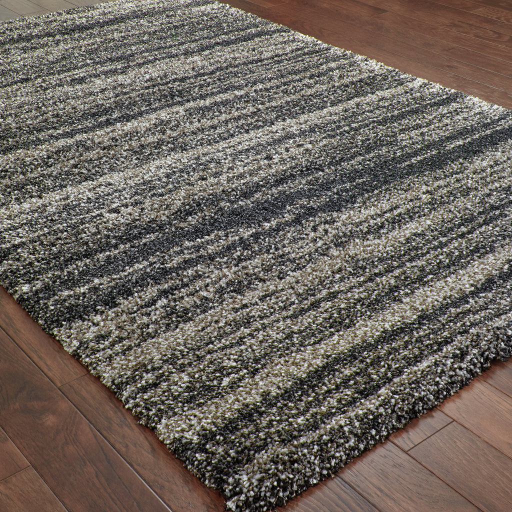 Oriental Weavers Henderson 5993E Multicolor Rectangle Indoor Runner - Luxurious Stain Resistant Shag Rug with Stripe Design-