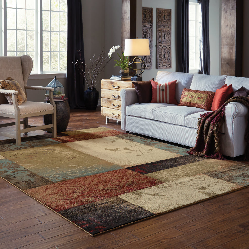 Oriental Weavers Hudson 040A1 Multicolor Rectangle Indoor Area Rug - Elegant Stain Resistant Geometric Rug-