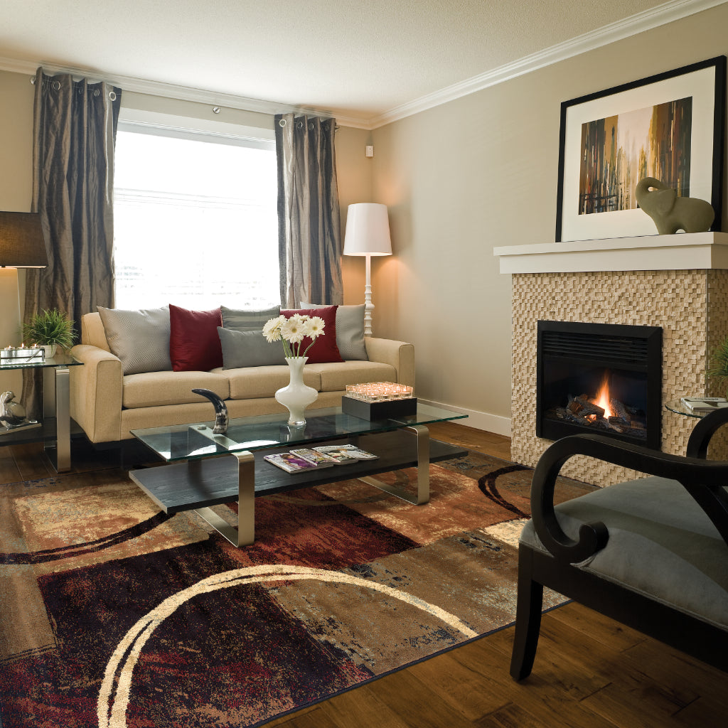 Oriental Weavers Hudson 2544B Multicolor Rectangle Indoor Area Rug - Elegant Stain Resistant Geometric Rug-