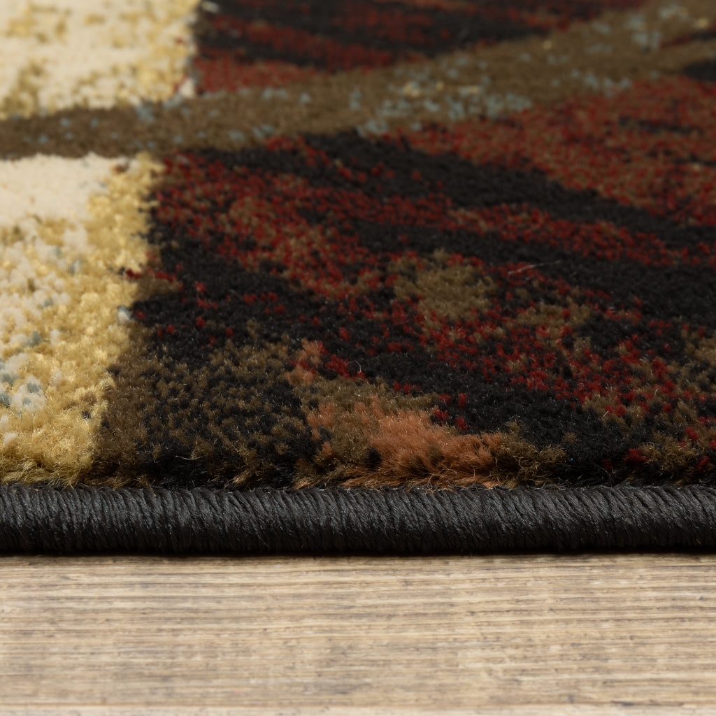Oriental Weavers Hudson 2544B Multicolor Round Indoor Area Rug - Elegant Stain Resistant Geometric Dinning Room Rug-
