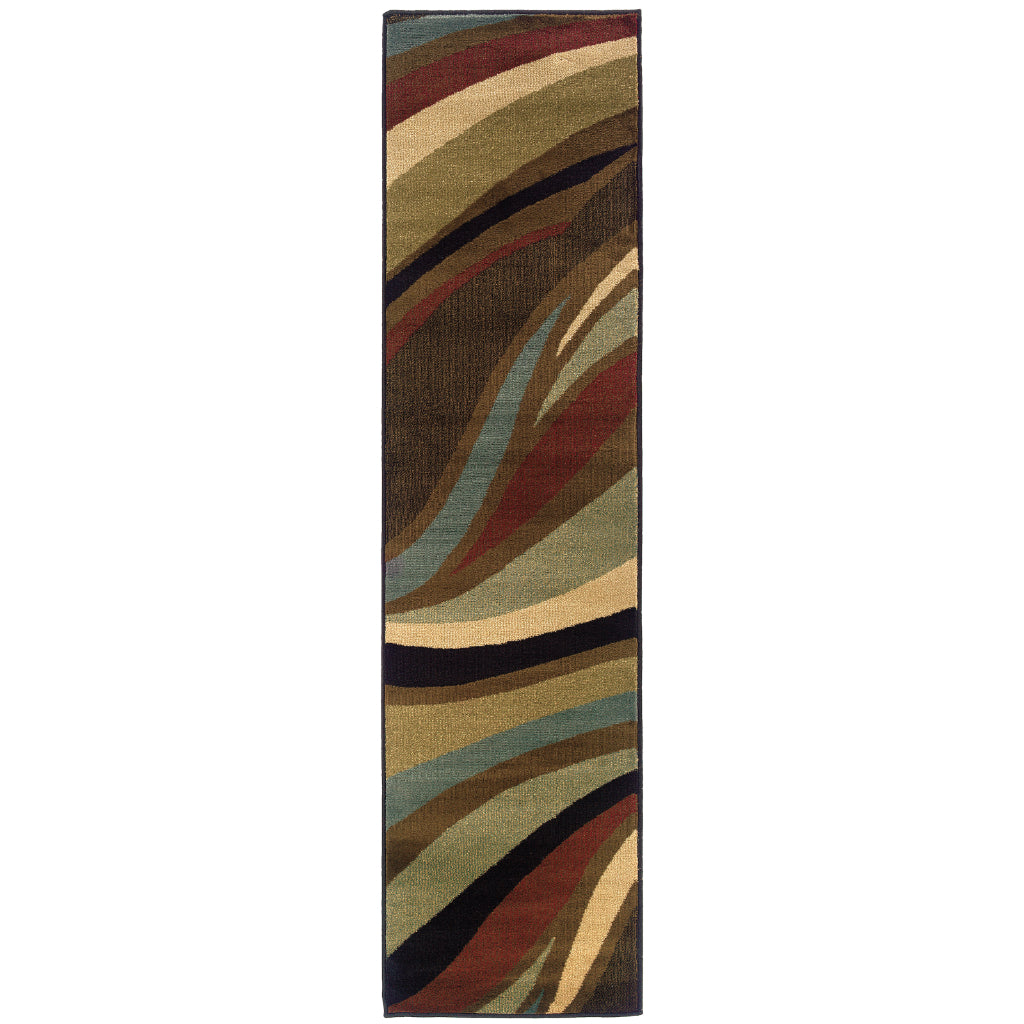 Oriental Weavers Hudson 2666F Multicolor Rectangle Indoor Runner - Elegant Stain Resistant Abstract Style Rug-