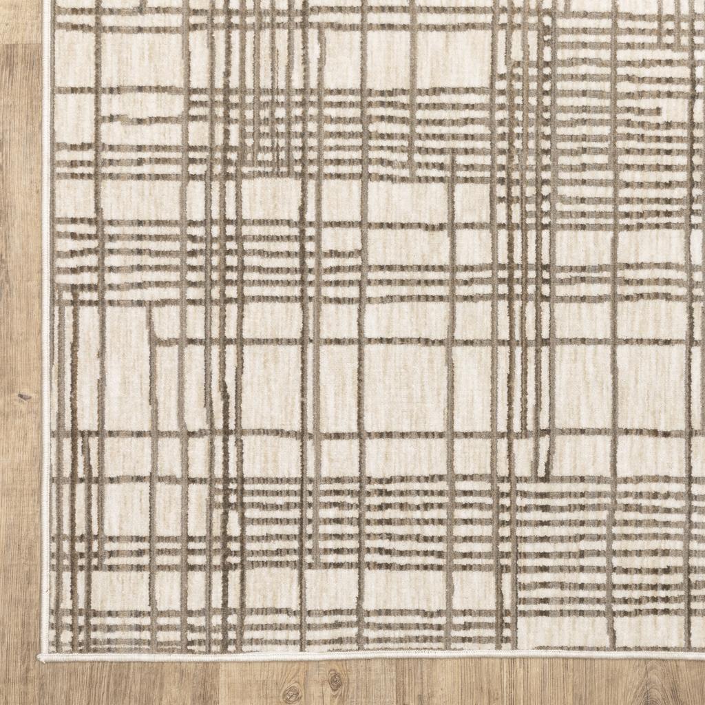 Oriental Weavers Hunter HNT01 Ivory Rectangle Indoor Area Rug Geometric Pattern-