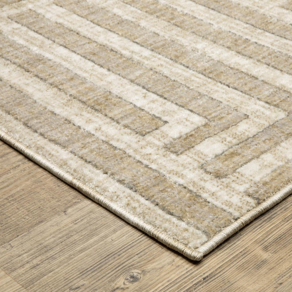 Oriental Weavers Hunter HNT03 Beige Rectangle Indoor Runner Geometric Pattern-