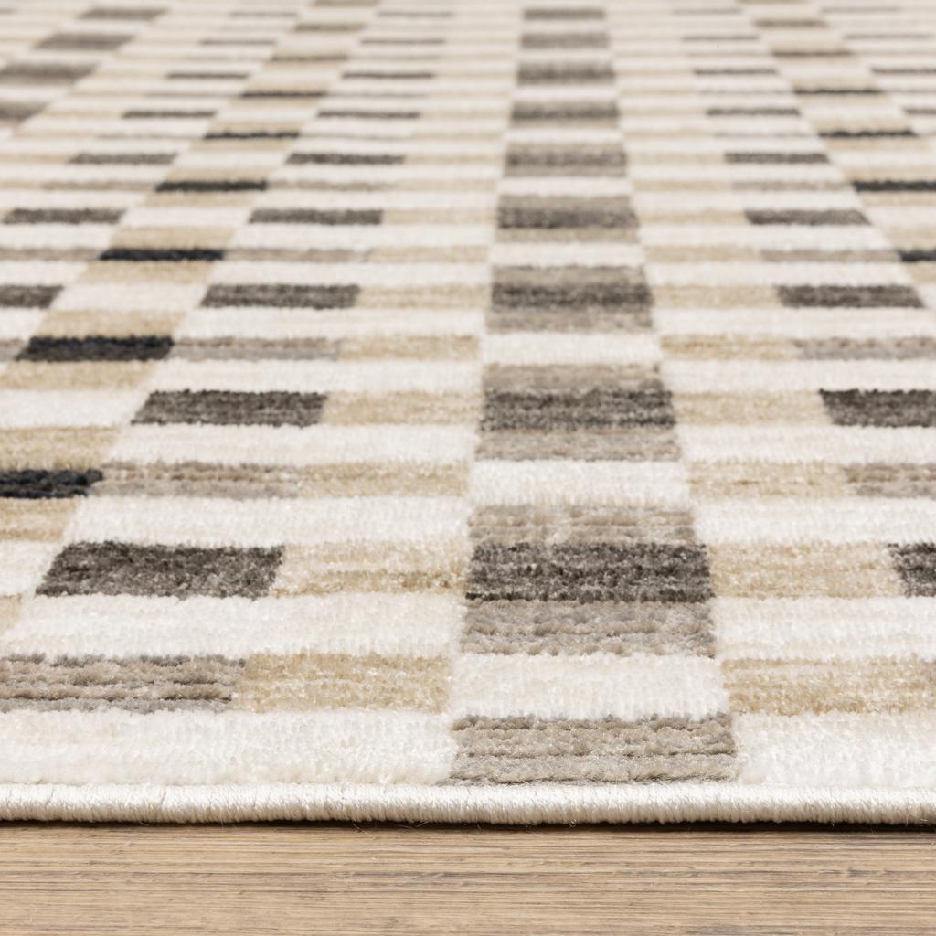 Oriental Weavers Hunter HNT05 Black Rectangle Indoor Runner Geometric Pattern-