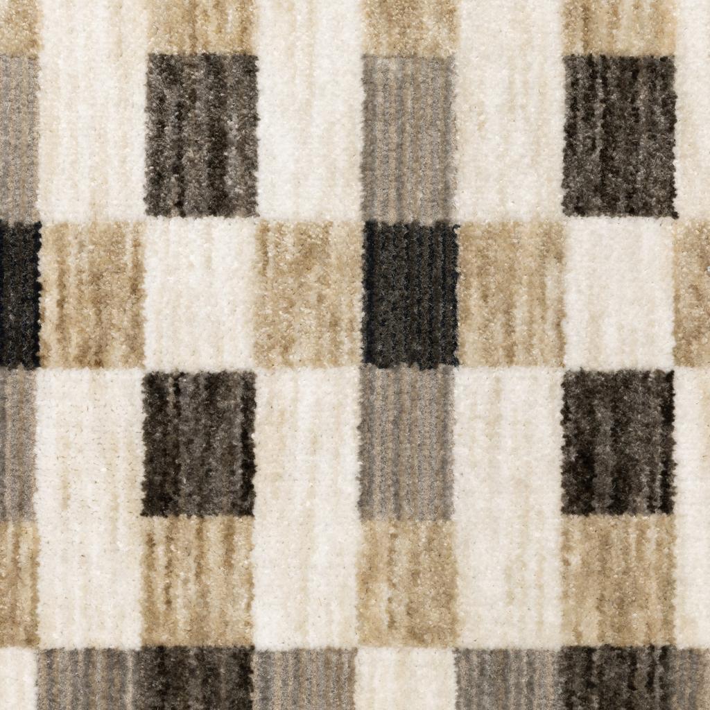 Oriental Weavers Hunter HNT05 Black Rectangle Indoor Runner Geometric Pattern-