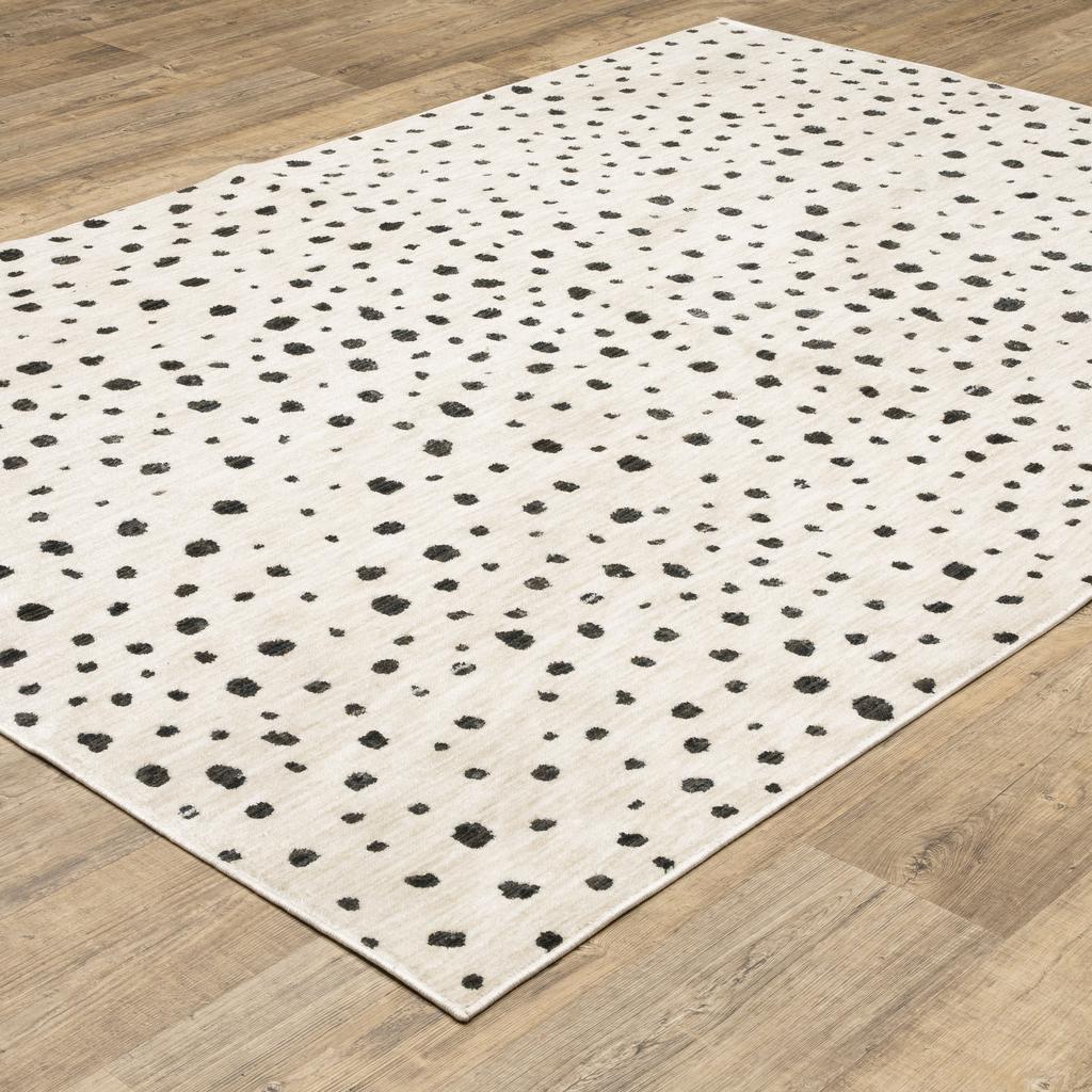 Oriental Weavers Hunter HNT09 Beige Rectangle Indoor Area Rug Dots Pattern-