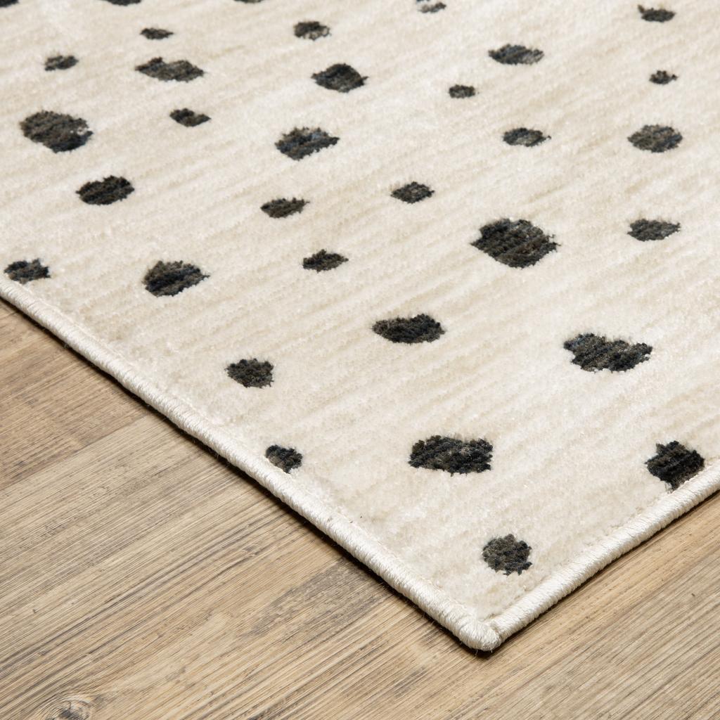 Oriental Weavers Hunter HNT09 Beige Rectangle Indoor Area Rug Dots Pattern-