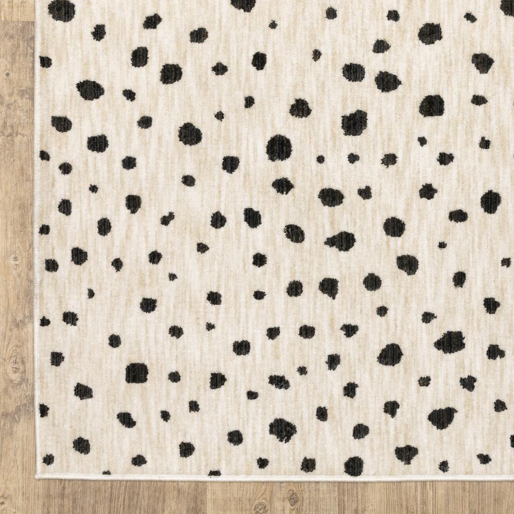 Oriental Weavers Hunter HNT09 Beige Rectangle Indoor Area Rug Dots Pattern-