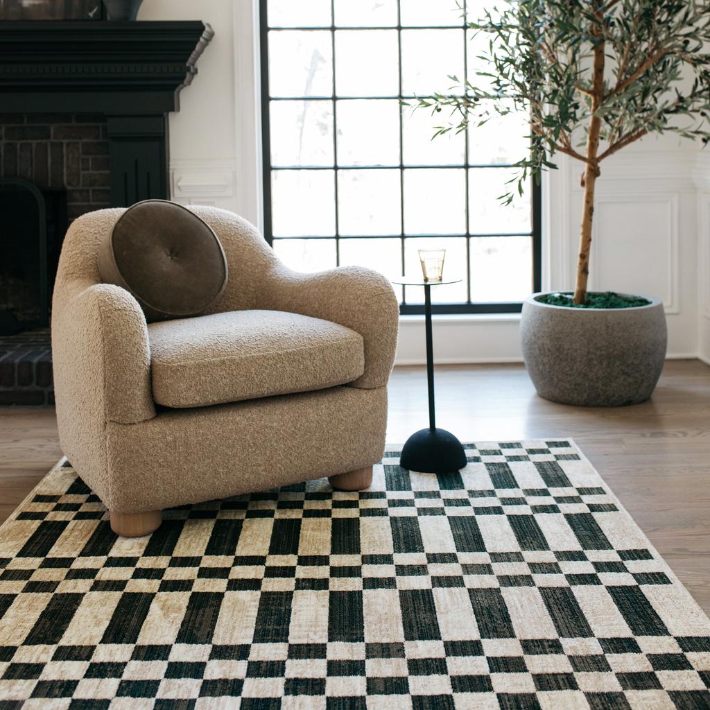 Oriental Weavers Hunter HNT10 Beige Rectangle Indoor Area Rug Geometric Pattern-