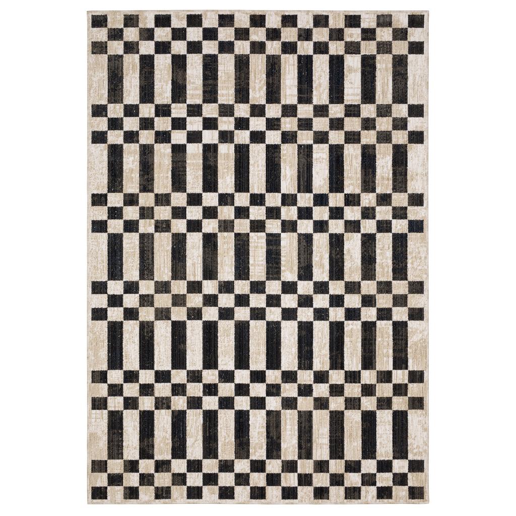 Oriental Weavers Hunter HNT10 Beige Rectangle Indoor Runner Geometric Pattern-