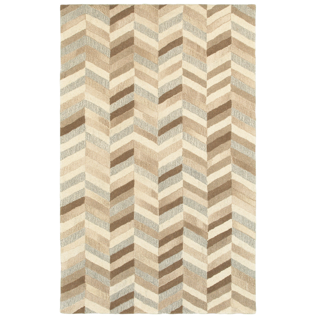 Oriental Weavers Infused 67005 Two-Color Rectangle Indoor Area Rug - Soft & Comfortable Hand Tufted Rug Made of 100% Wool-