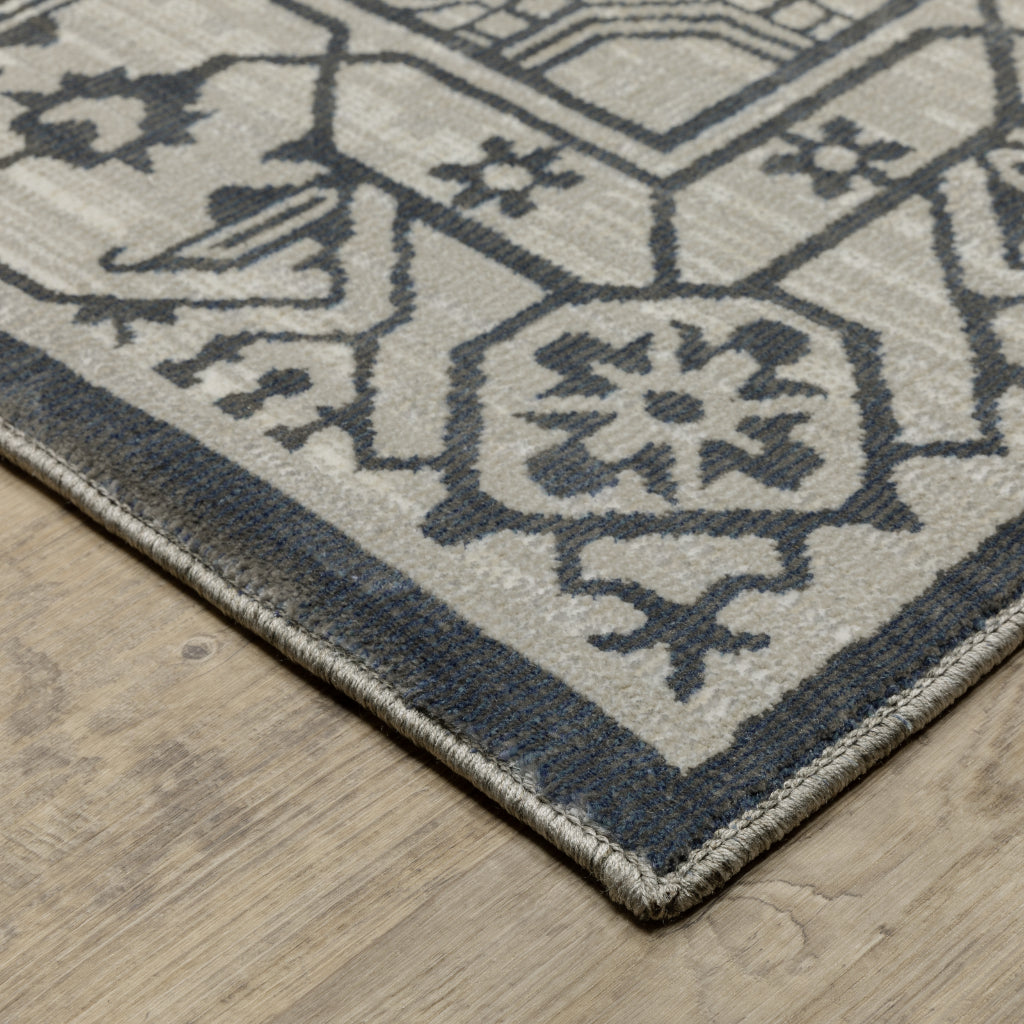 Oriental Weavers Intrigue INT07 Blue Rectangle Indoor Area Rug - Traditional Stain Resistant Low Pile Rug-