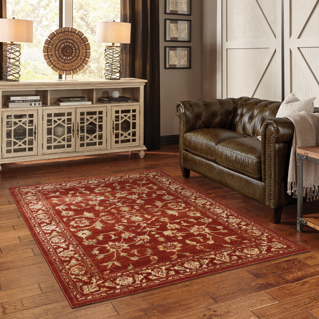 Oriental Weavers Juliette 1331S Red Rectangle Indoor Area Rug - Stain Resistant Vintage Style Rug-
