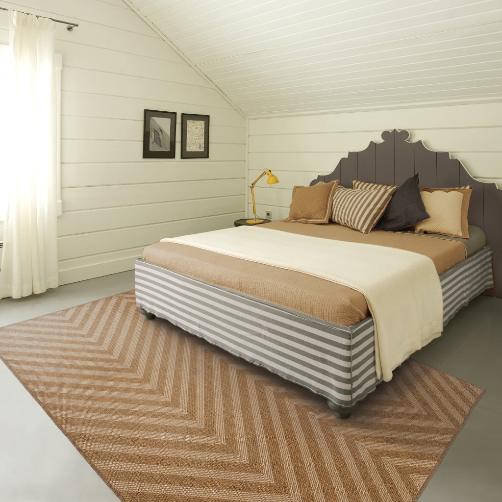 Oriental Weavers Karavia 1330X Tan Rectangle Indoor / Outdoor Area Rug - Stain Resistant Machine Made Patio Rug-