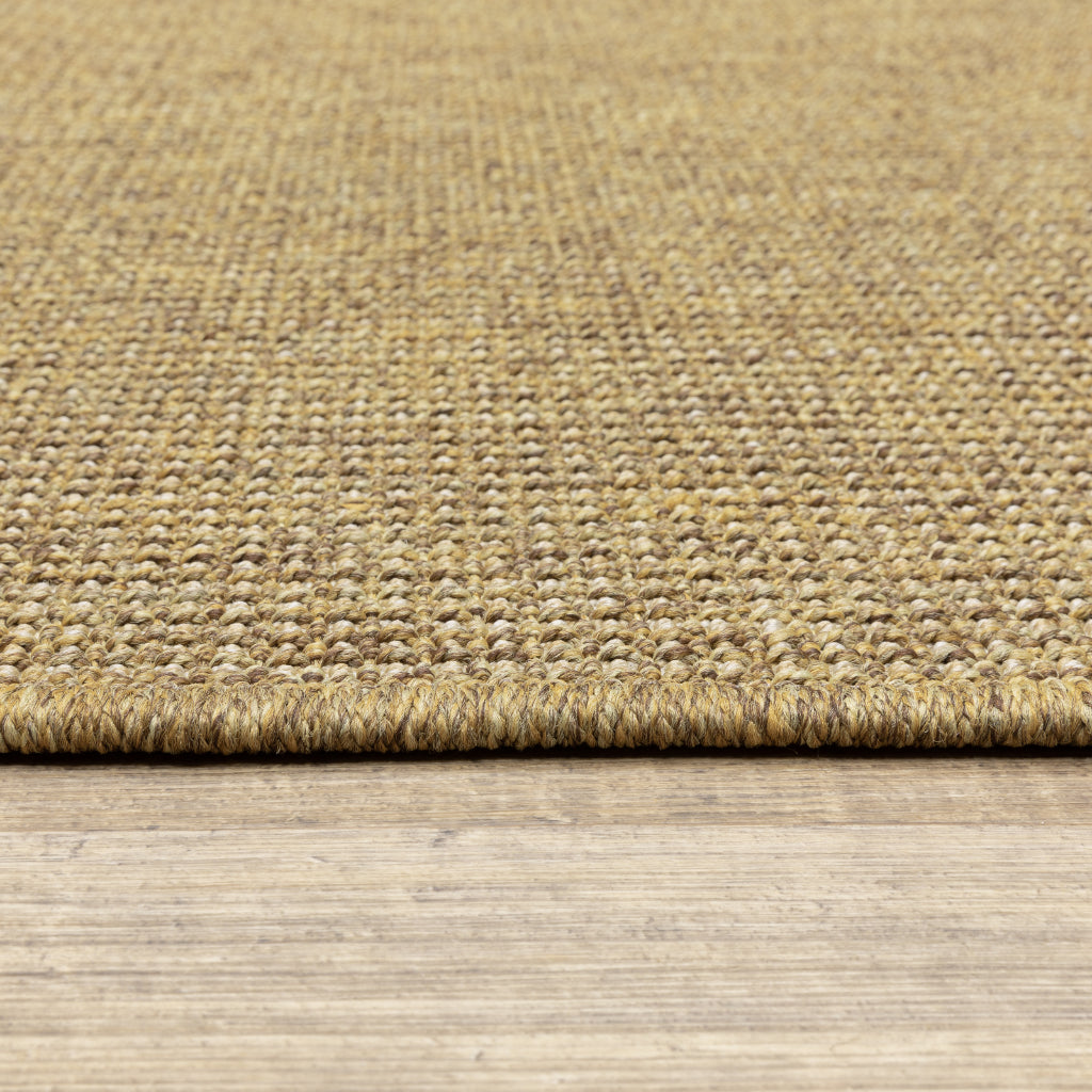 Oriental Weavers Karavia 2068X Tan Round Indoor / Outdoor Area Rug - Stain Resistant Machine Made Rug for Dining & Living Spaces-