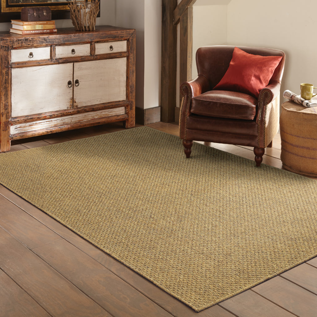 Oriental Weavers Karavia 2160N Tan Rectangle Indoor / Outdoor Area Rug - Stain Resistant Machine Made Patio Rug-