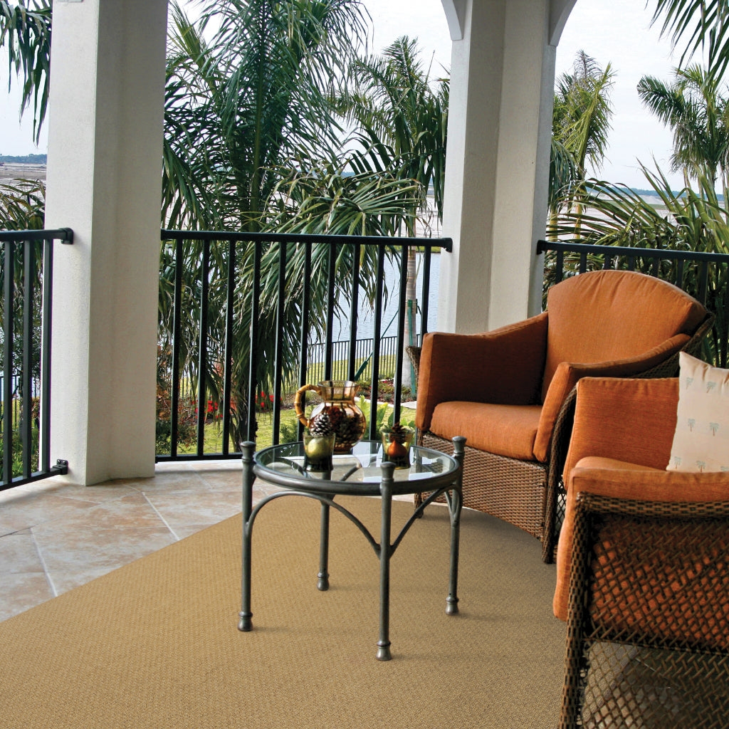 Oriental Weavers Karavia 2160N Tan Rectangle Indoor / Outdoor Area Rug - Stain Resistant Machine Made Patio Rug-