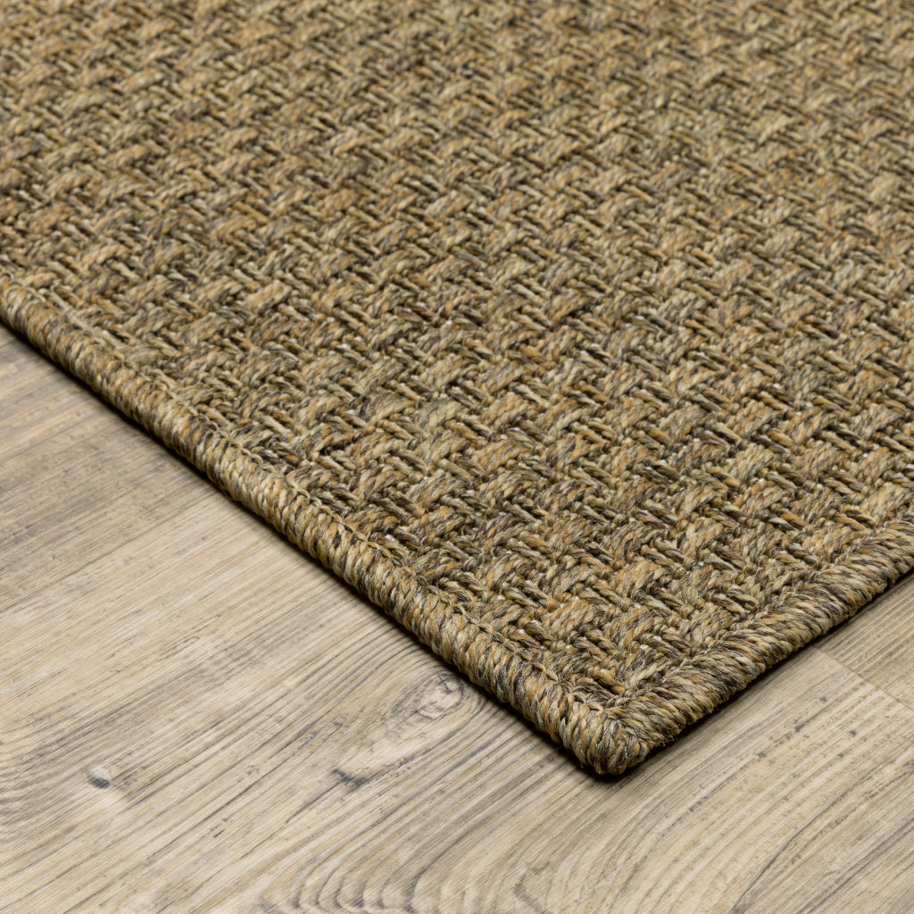 Oriental Weavers Karavia 2160N Tan Rectangle Indoor / Outdoor Runner - Stain Resistant Machine Made Entryway & Hallway Runner-