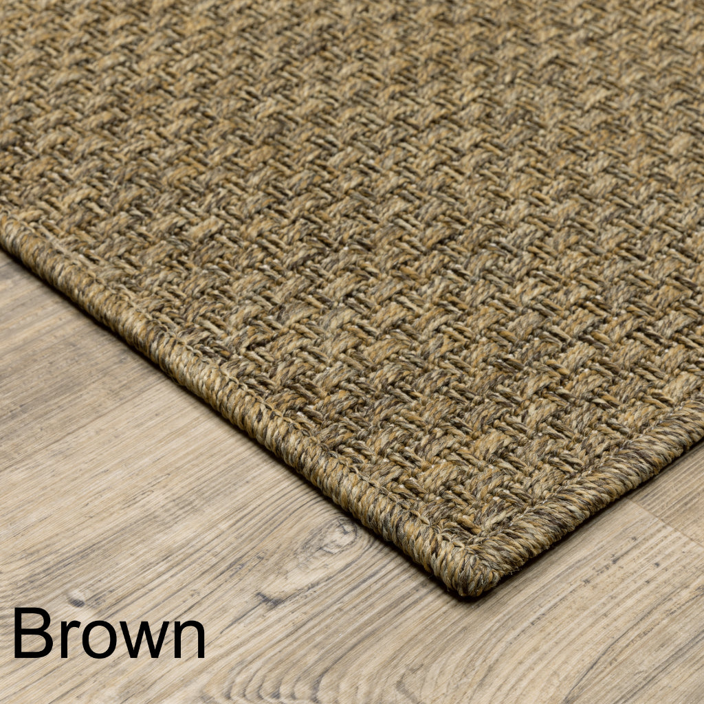 Oriental Weavers Karavia 2160N Tan Rectangle Indoor / Outdoor Runner - Stain Resistant Machine Made Entryway & Hallway Runner-