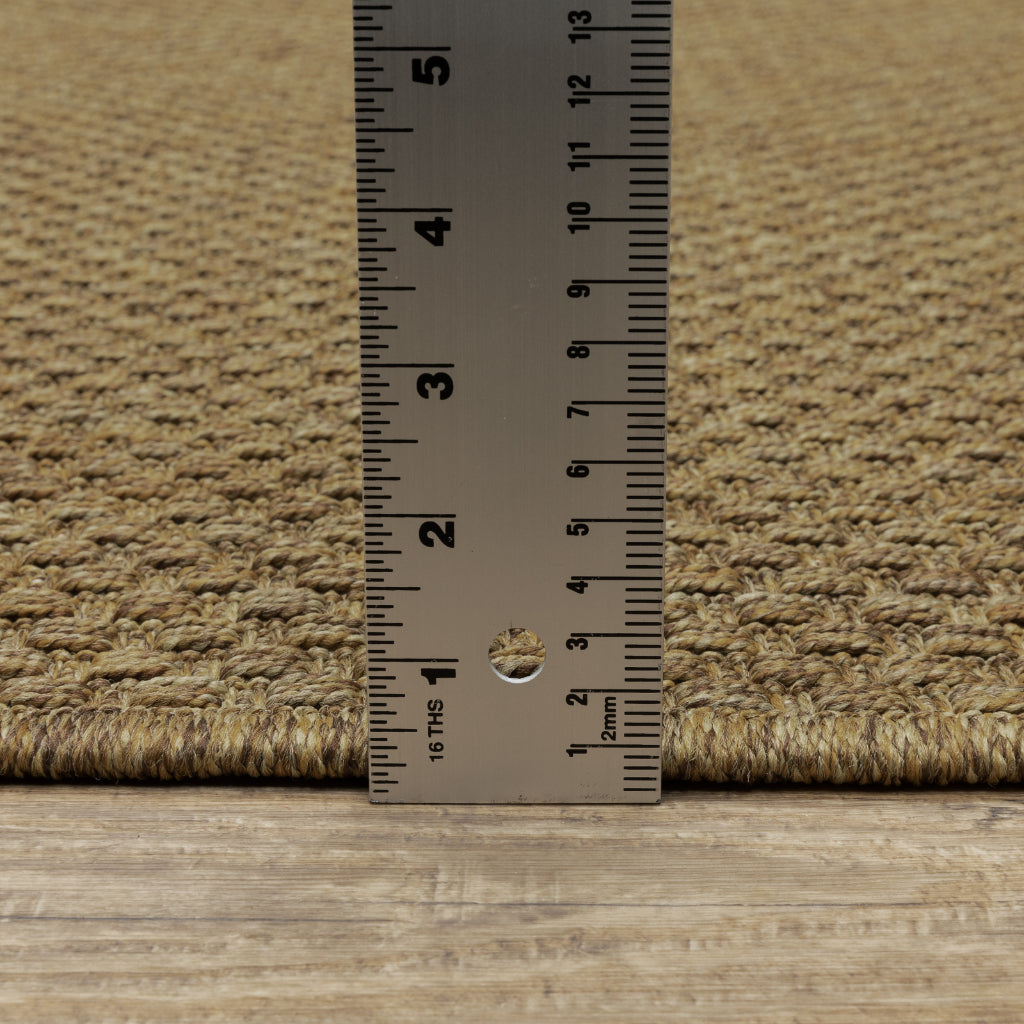 Oriental Weavers Karavia 2160N Tan Round Indoor / Outdoor Area Rug - Stain Resistant Machine Made Rug for Dining & Living Spaces-