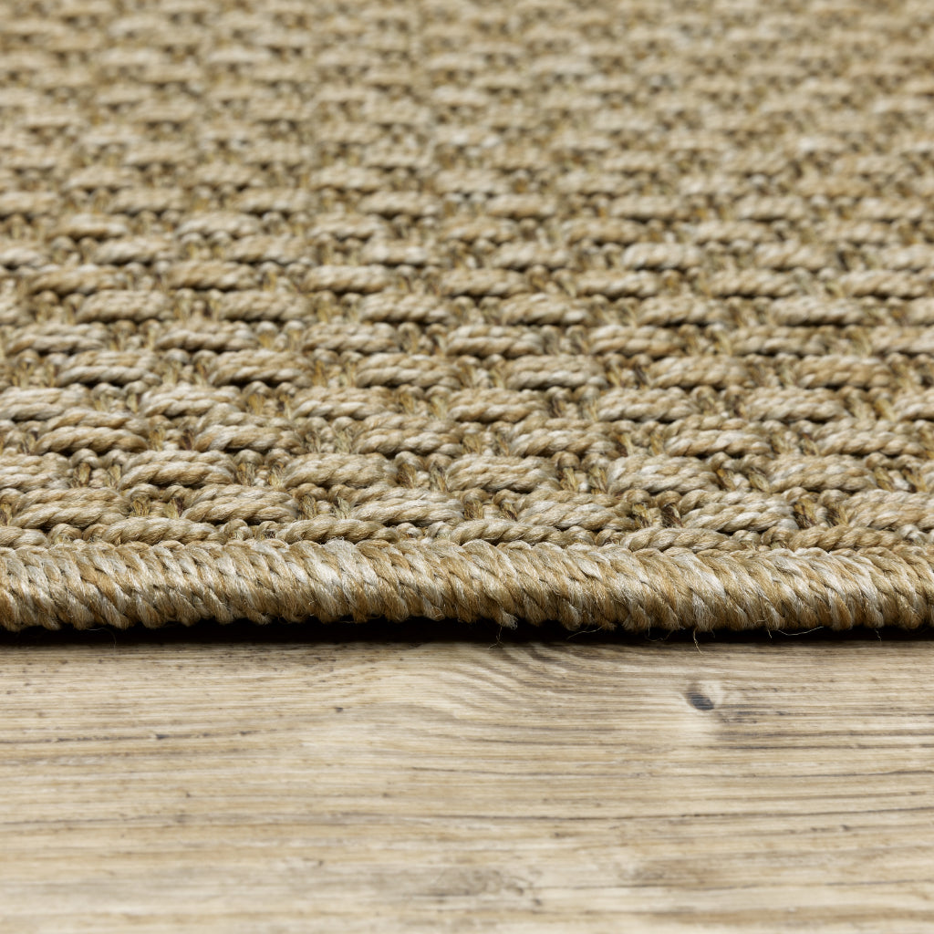 Oriental Weavers Karavia 2160X Sand Round Indoor / Outdoor Area Rug - Stain Resistant Machine Made Rug for Dining & Living Spaces-