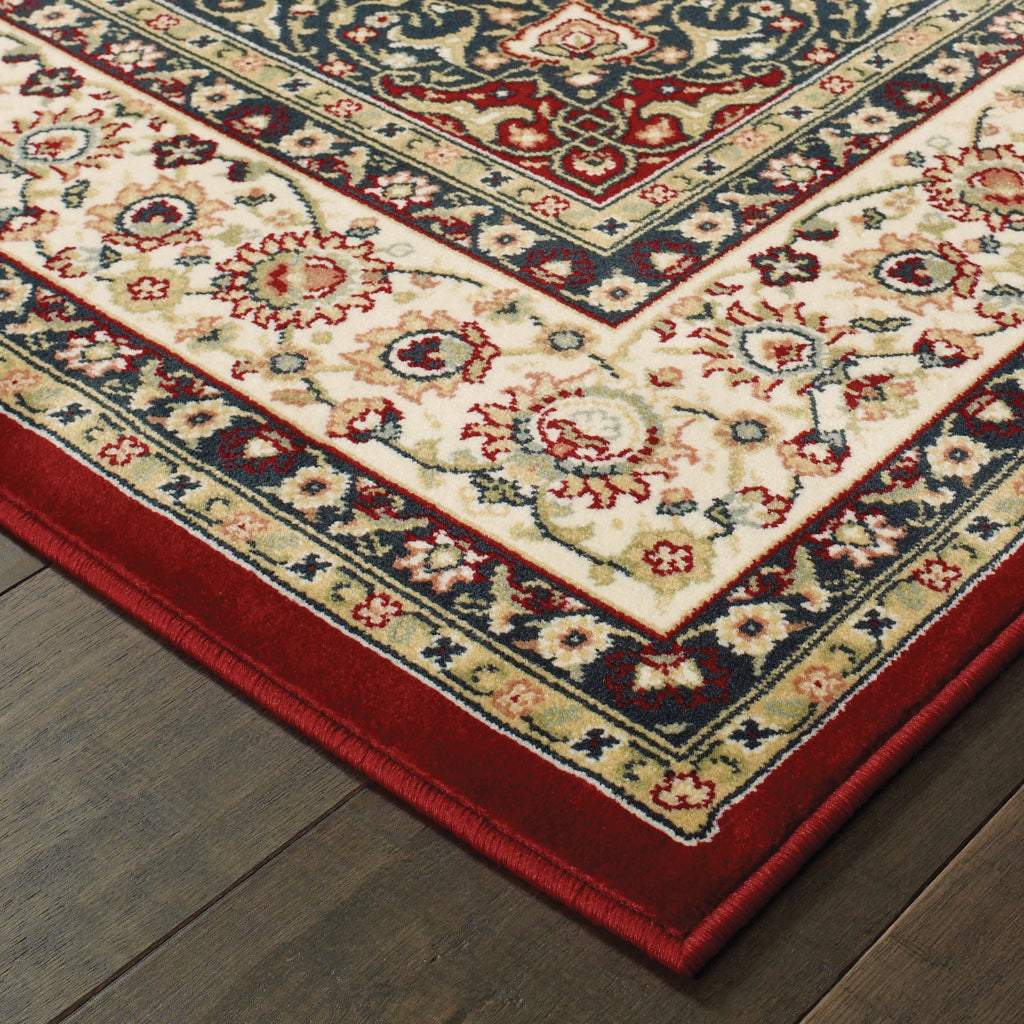 Oriental Weavers Kashan 119N1 Multicolor Rectangle Indoor Area Rug - Luxurious Stain Resistant Persian Style Rug with Medallion Design-