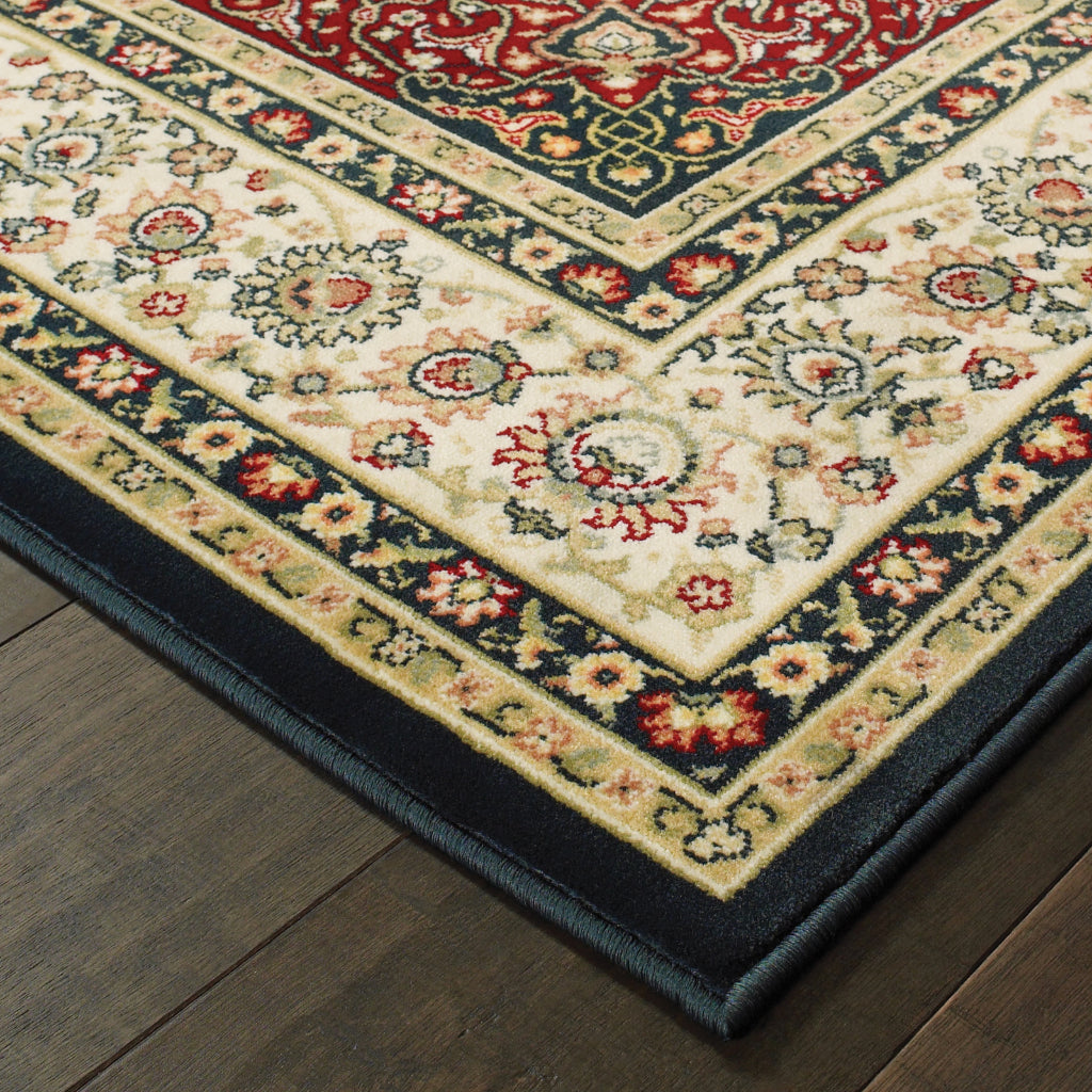 Oriental Weavers Kashan 119U1 Multicolor Rectangle Indoor Area Rug - Luxurious Stain Resistant Persian Style Rug with Medallion Design-