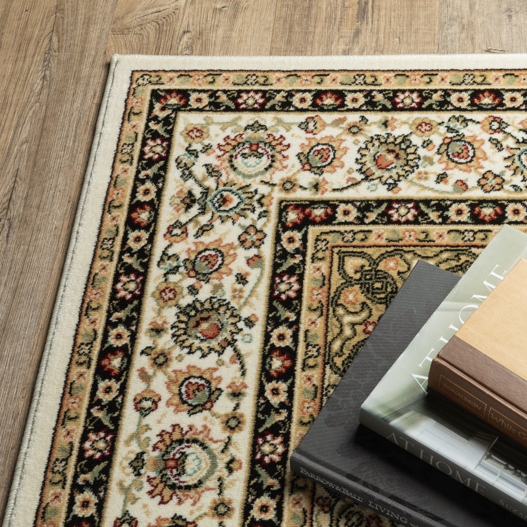 Oriental Weavers Kashan 119W1 Multicolor Rectangle Indoor Area Rug - Luxurious Stain Resistant Persian Style Rug with Medallion Design-