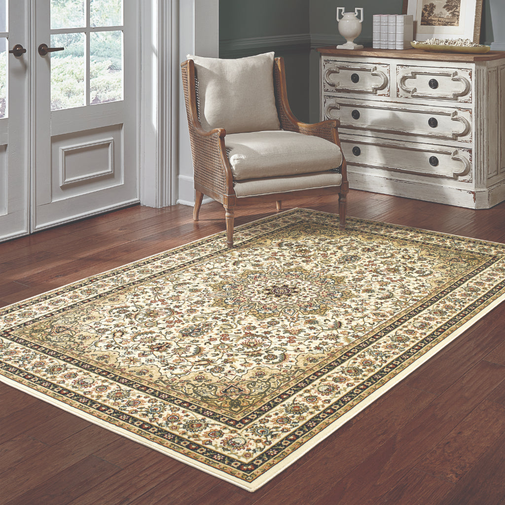 Oriental Weavers Kashan 119W1 Multicolor Rectangle Indoor Area Rug - Luxurious Stain Resistant Persian Style Rug with Medallion Design-