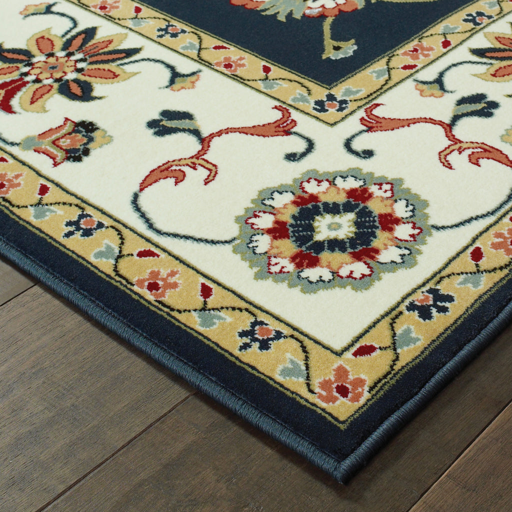 Oriental Weavers Kashan 2336B Multicolor Rectangle Indoor Area Rug - Luxurious Stain Resistant Persian Style Rug with Floral Design-