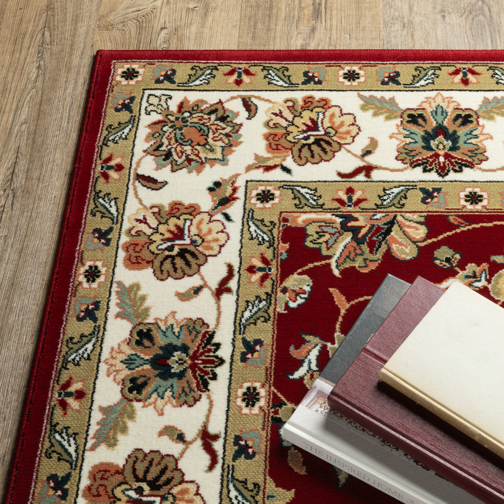 Oriental Weavers Kashan 4929R Multicolor Rectangle Indoor Area Rug - Luxurious Stain Resistant Persian Style Rug with Floral Design-