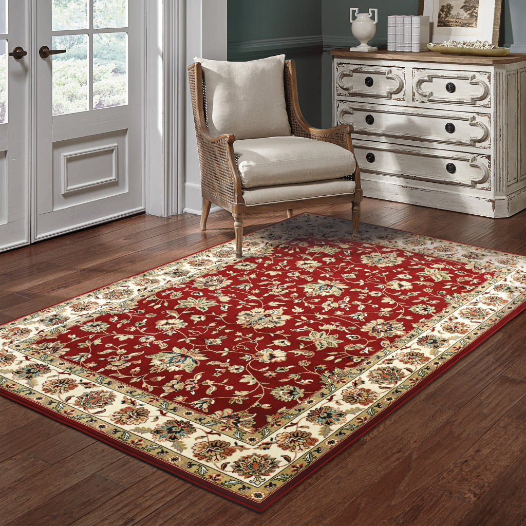 Oriental Weavers Kashan 4929R Multicolor Rectangle Indoor Area Rug - Luxurious Stain Resistant Persian Style Rug with Floral Design-