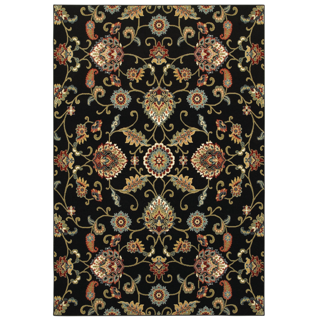 Oriental Weavers Kashan 9946K Multicolor Rectangle Indoor Area Rug - Luxurious Stain Resistant Persian Style Rug with Floral Design-
