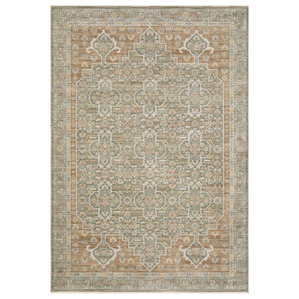 Oriental Weavers Keaton KEA01 Rust Rectangle Indoor Area Rug Oriental Pattern-