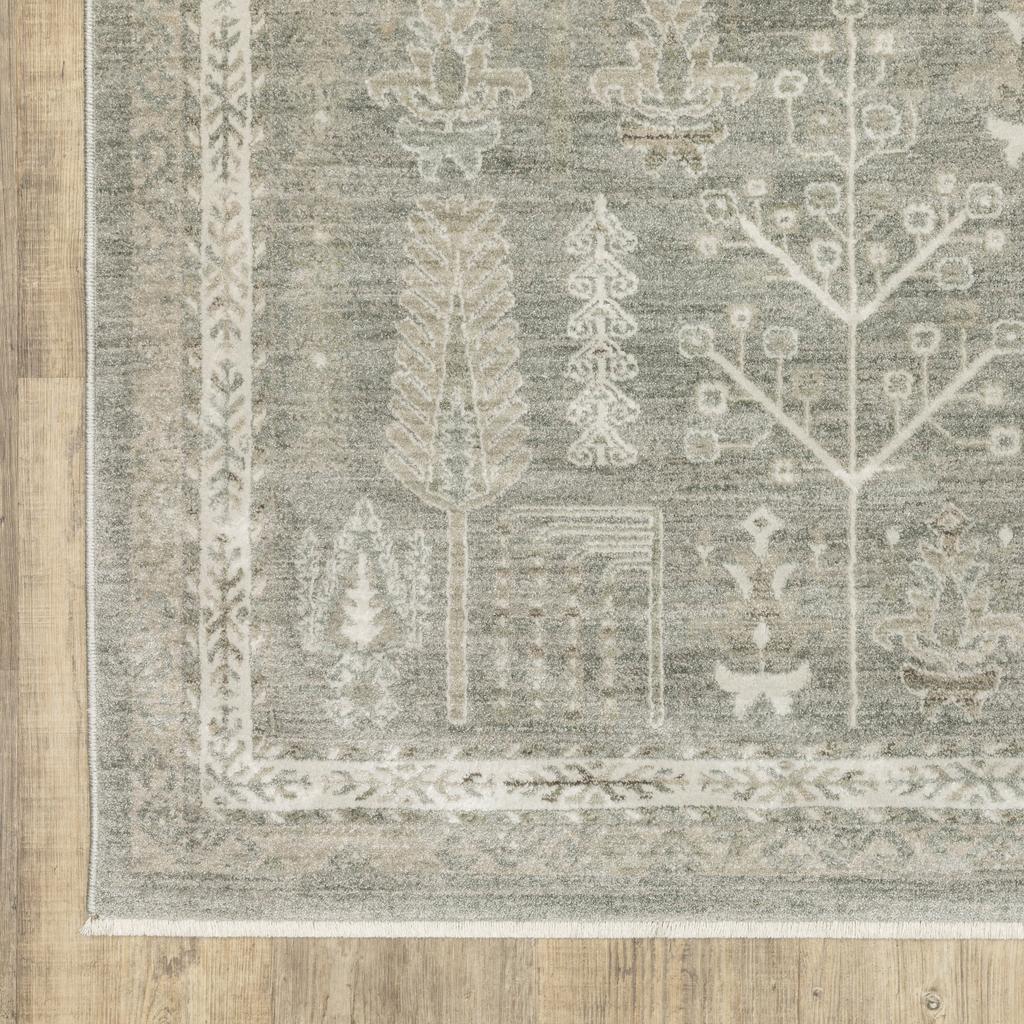 Oriental Weavers Keaton KEA07 Green Rectangle Indoor Runner Oriental Pattern-