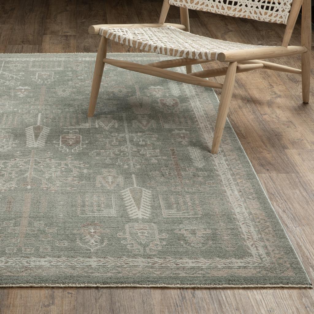 Oriental Weavers Keaton KEA07 Green Rectangle Indoor Runner Oriental Pattern-