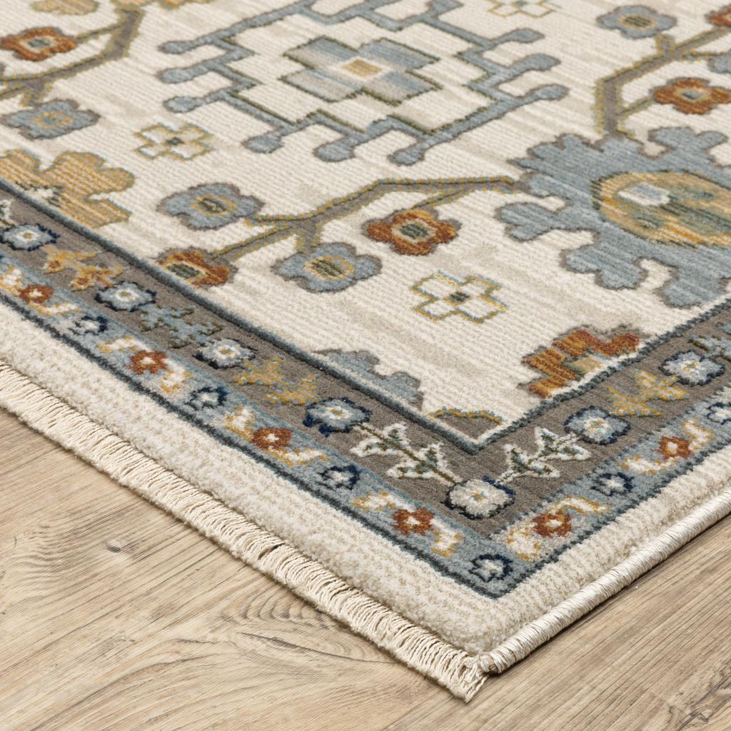 Oriental Weavers Keira KEI02 Ivory Rectangle Indoor Area Rug Floral Pattern-